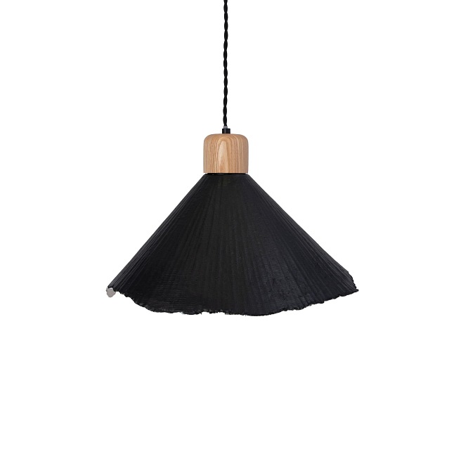 Czarna papierowa lampa wisząca Linnea 40cm